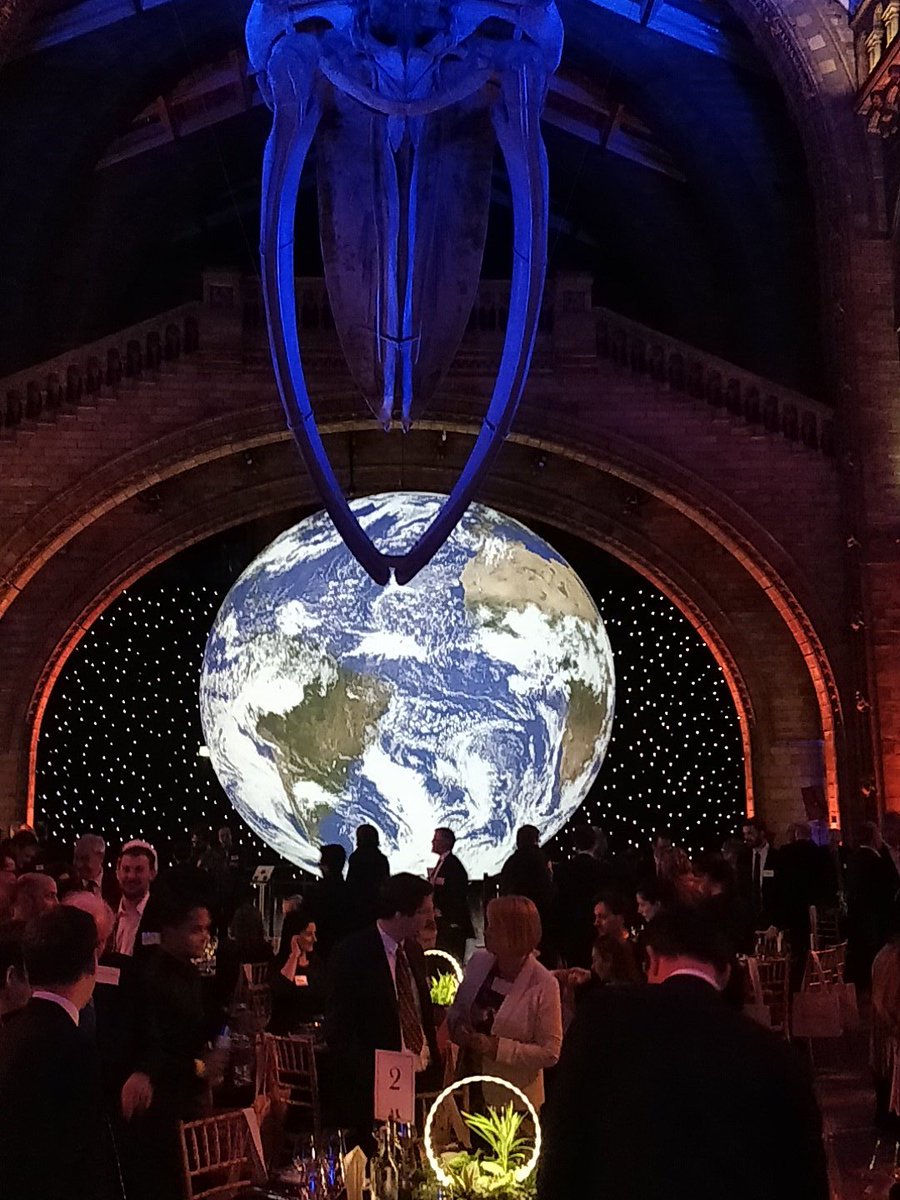 Excited to be here @NHM_London for the #NERCImpact awards ceremony tonight with @sciencecentres. Inspiring research from different fields of @NERCscience and all in the company of the awesome artwork from @lukejerram