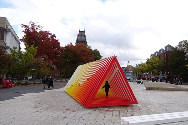 dbuckleyborden's tweet photo. Last week to experience #warmingwarning at @Harvard Science Center Plaza before it is de-installed and returned to @HarvardForest on Friday. #scicomm #sciart with @AMaxEll17 https://t.co/CXtcP3RSXe