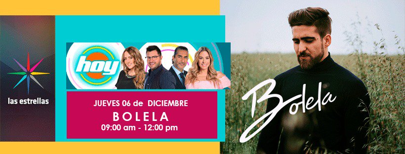 bolelaoficial's tweet photo. Este próximo Jueves 06 de Diciembre estaré en el  @programa_hoy espero contar como siempre con todo su apoyo!
#ComoLaPrimeraVez #teamosos #MMTF2 #bollanders 😗🔥😗🙌 https://t.co/4diGn3uwpw