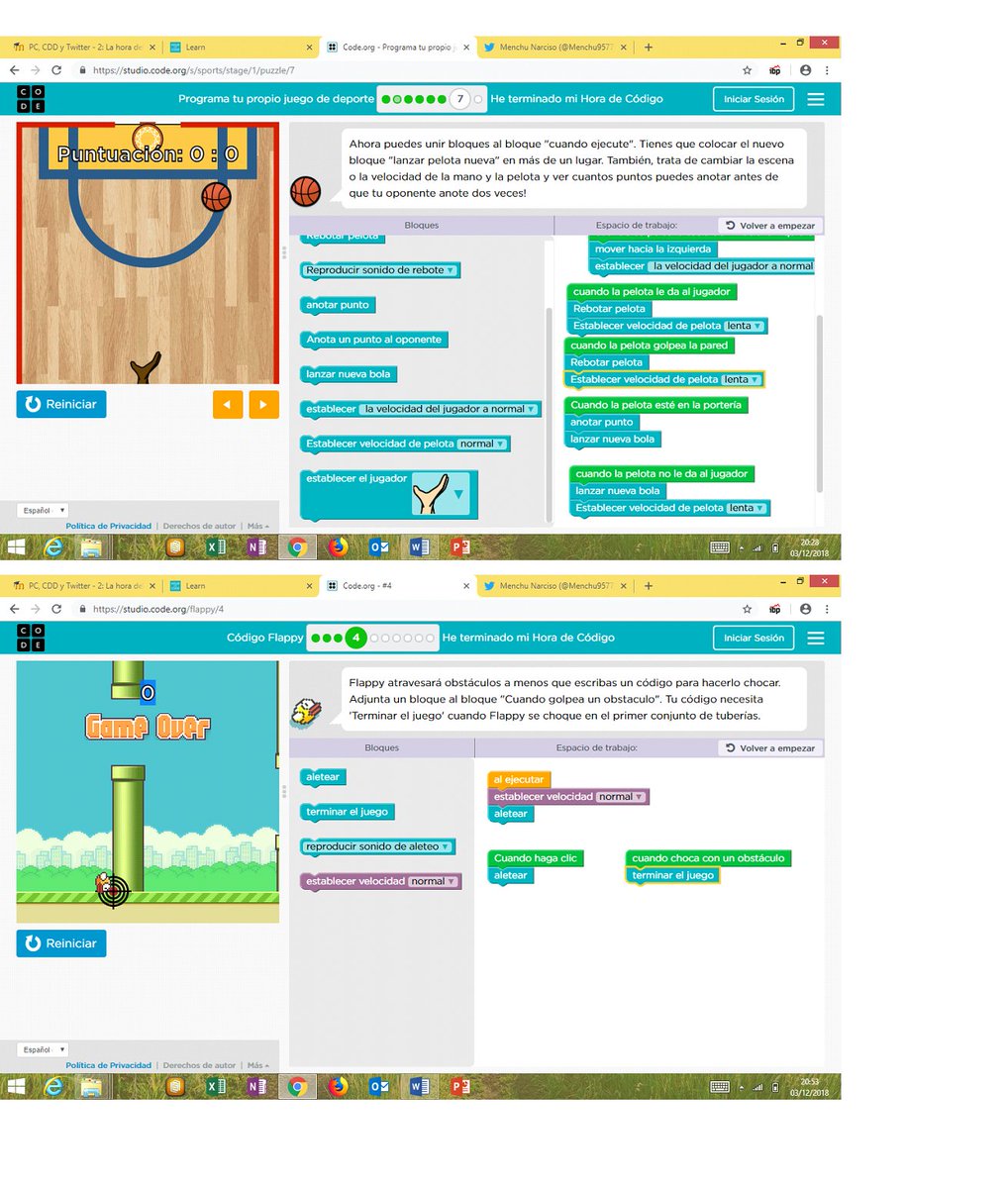 Menchu9577's tweet photo. "Estoy realizando actividades de #codehour #horadelcodigo en el curso @CddTWT de @cifelarioja" https://t.co/9nlLJqPsck