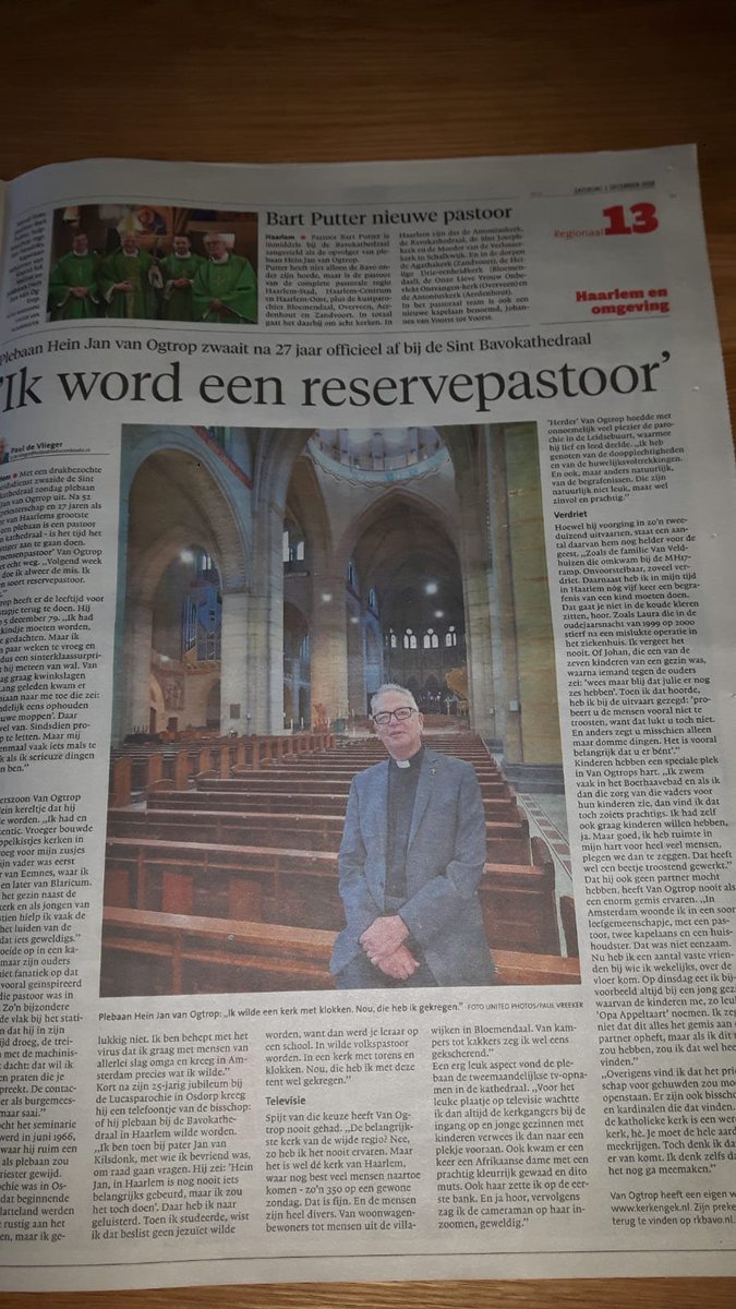 Plebaan Hein Jan van Ogtrop zwaait na 27 jaar af <a href="/nieuwebavo/">KoepelKathedraal Haarlem</a> - zie afgelopen zaterdag in het <a href="/hdhaarlem/">Haarlems Dagblad</a> <a href="/haarlem/">haarlem</a> <a href="/krokatholiek/">kro-ncrv</a> @roomskatholiek <a href="/katholiekgezin/">Katholiek Gezin</a> <a href="/trouw/">Trouw</a>
