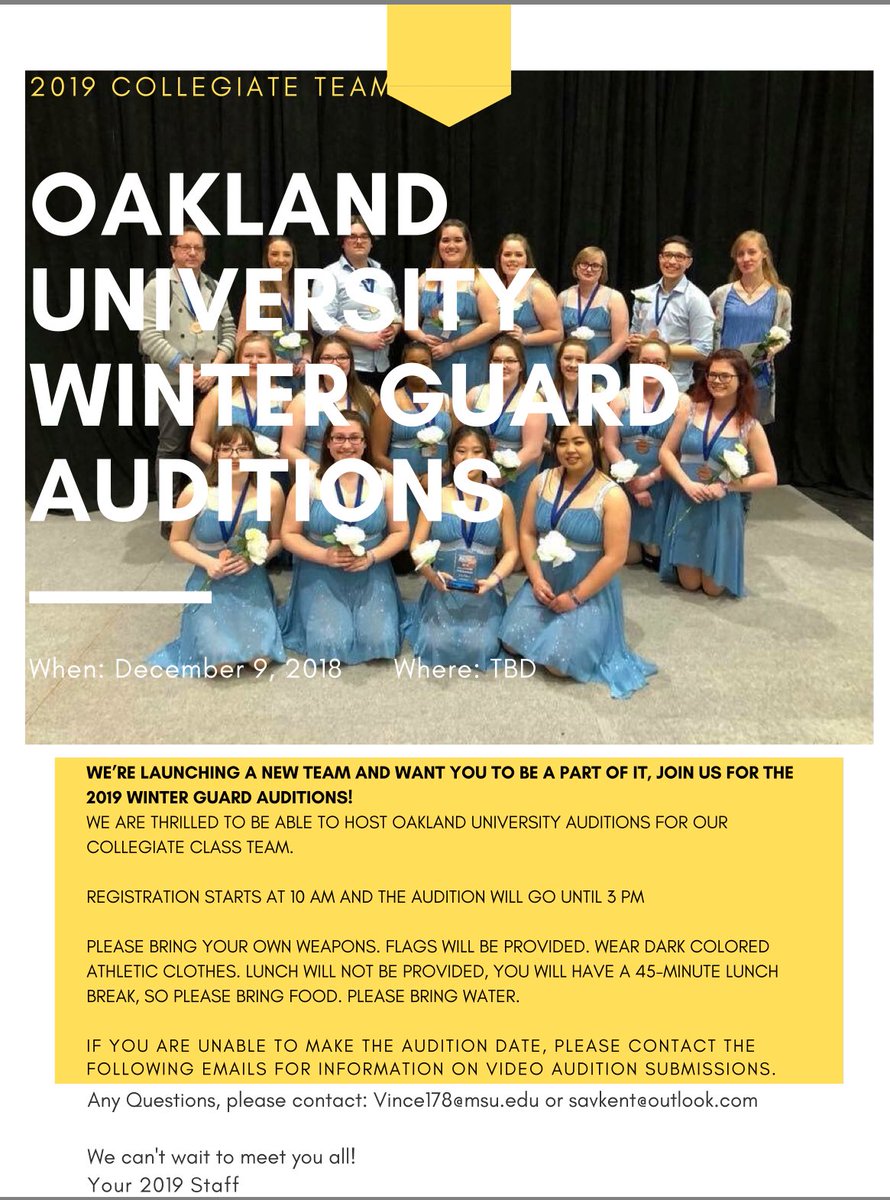 OUwinterguard's tweet image. Interested in spinning this winter? We’re having auditions this Sunday and would love to see you there!