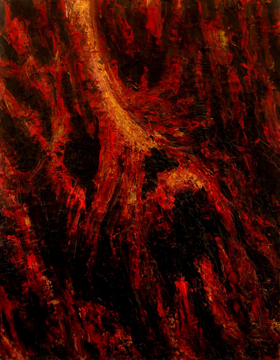 Something new :)

'Approaching Void'
Oil on Canvas
11' x 14'
Commissioned work.

#DarkArt #DeathAnxiety #TheVoid #Abstract #Horror #AbstractHorror #Impasto #knifepainting #horrormovie #horrorfilm #creepyart #hell #hellfire #descending #gatesofhell #corpse #deadbody #suicideforest