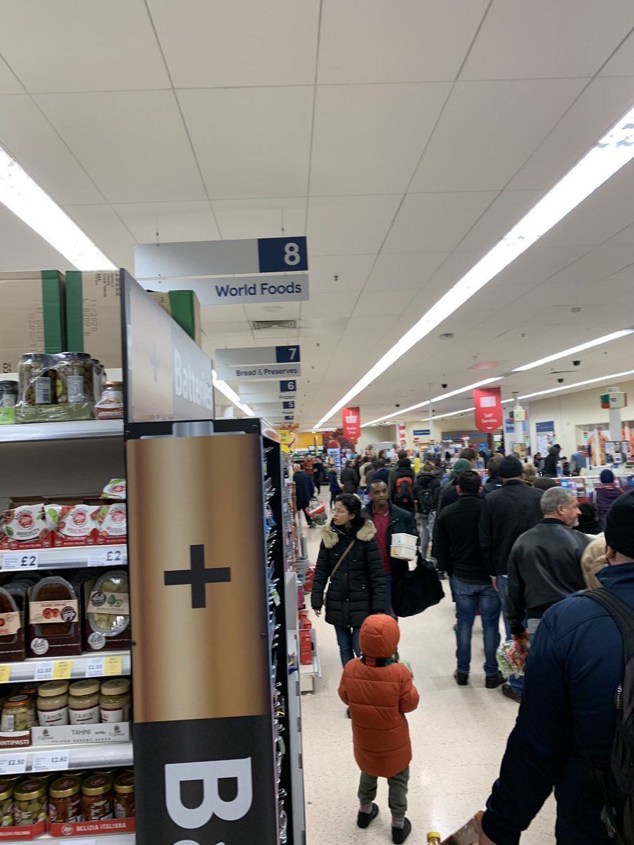georgewatso's tweet photo. @Tesco the queues in old Kent road store today.... it gets worse every week and there’s less than 50% of checkouts open! https://t.co/8bV1Wh0520