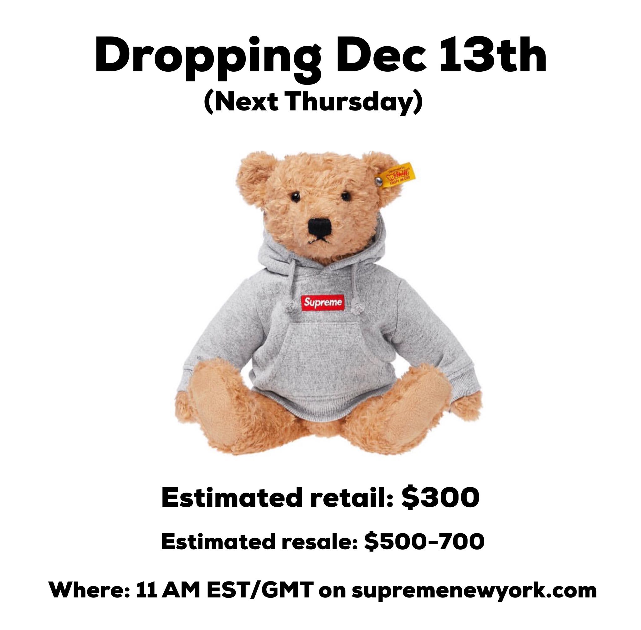 supreme steiff bear retail