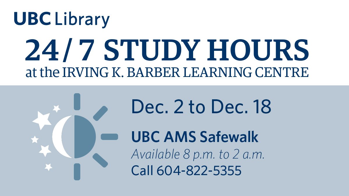 UBC Library on X: The IKBLC is open 24/7, but that doesn't mean you have  to walk alone at night. If you don't want to walk alone call Safewalk:  604-822-5355 #UBC  /