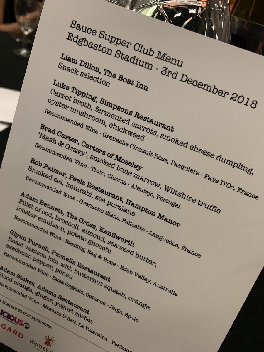 saucesupperclub's tweet photo. The most exquisite menu for this evening... #bestofbrum https://t.co/NkQ0ew0Cjh