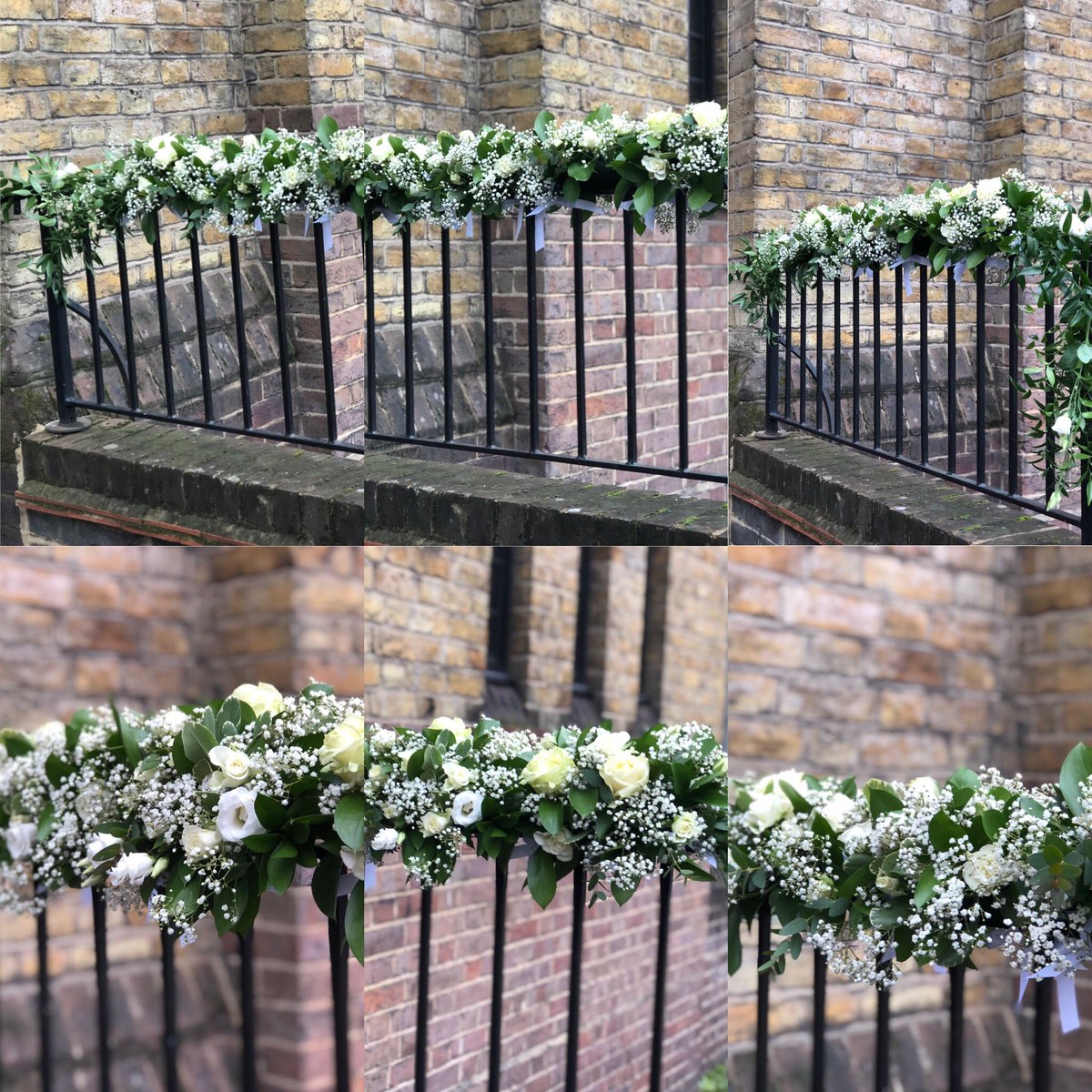 White flowers beautiful stunning outside Church for my customers wedding .. #Love my job #Love flowers