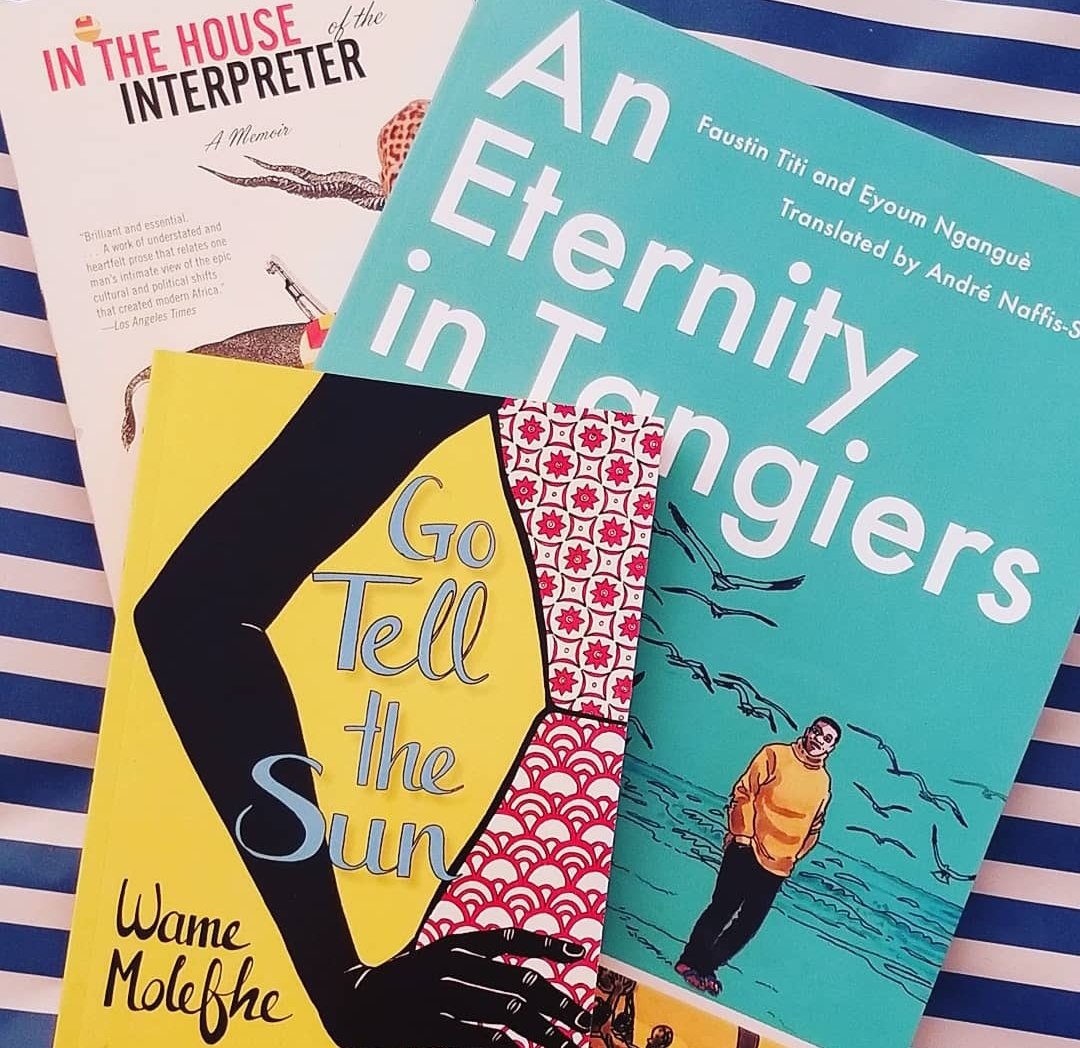 PhonemeMedia's tweet photo. We're celebrating #ReadingAfrica week with some recent favorites, including Faustin Titi and Eyoum Nganguè's #AnEternityInTangiers!

#africanlit #graphicnovel #WameMolefhe #NgugiWaThiongo #ModjajiBooks #AnchorBooks #PhonemeMedia https://t.co/I3LgdzIxLY