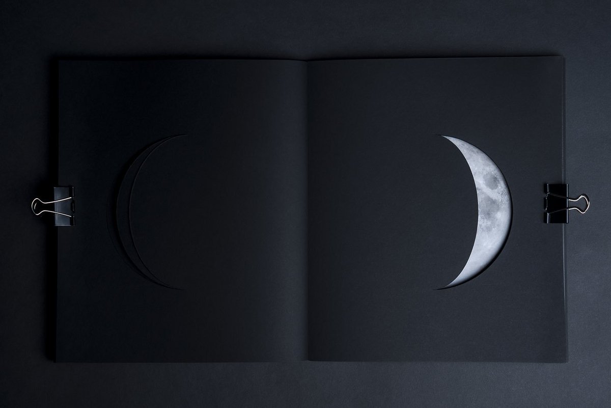 titlepress's tweet image. MOON by Rosa Tedesco. An optimal odyssey covering the many phases and perspectives of a lunar landscape — in the form of a pop-out paper book, calendar &amp;amp; collector’s item. available online 1/1. #titletext