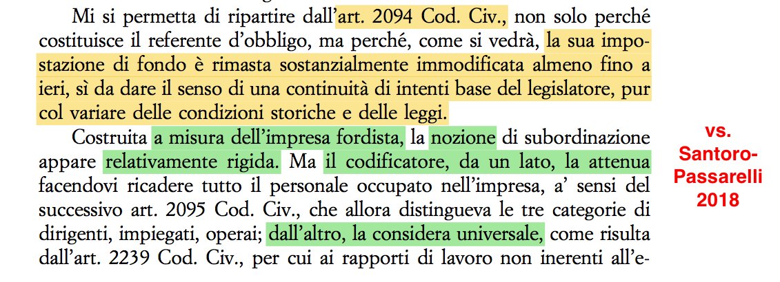 MarcoMenegotto's tweet photo. #daleggere #FrancoCarinci (ADL, 3/2018) su #subordinazione(i), #autonomia, #cococo, #lavoroagile e #reteimprese. > #lavoroagile come vera fattispecie che pone in discussione la tenuta della stessa tradizionale nozione del 2094 cc #PhD_MARM https://t.co/VCpNgLbhCR