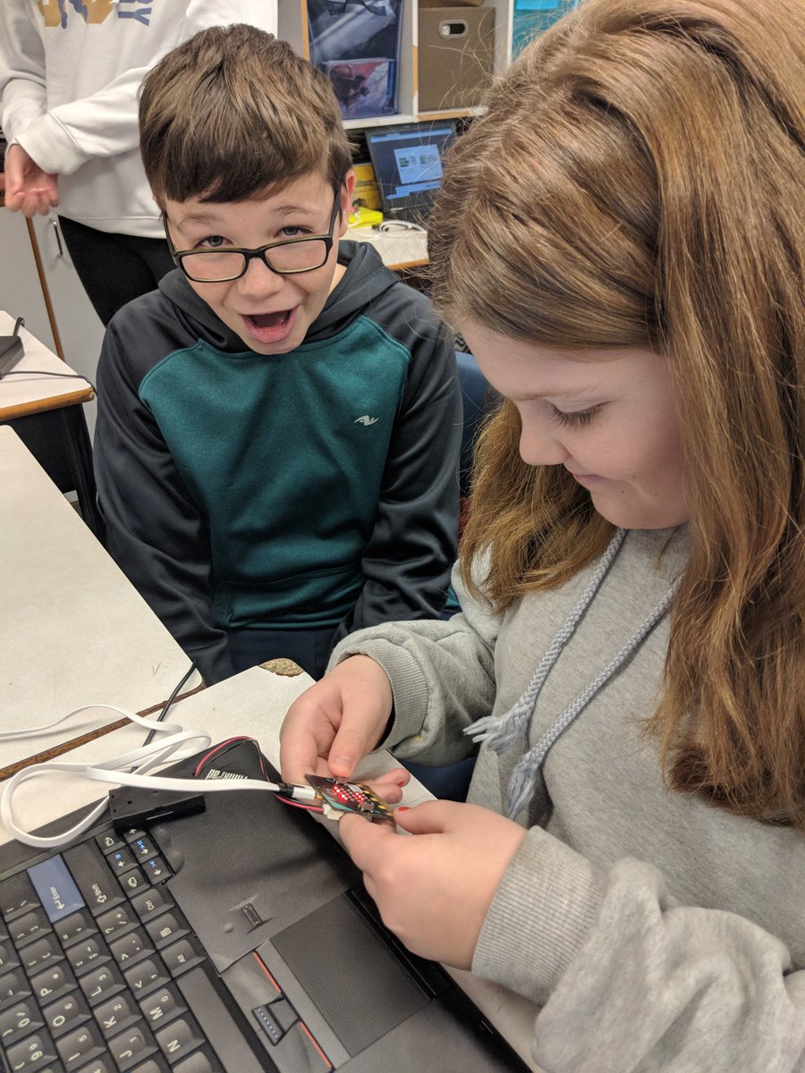 MrsEnnis_Class's tweet photo. Busy day of coding with @microbit_edu!  @RiverwoodAcad @NLESDCA #codeNLESD #FollowingTutorials #ProceduralWritingToFollow https://t.co/yyiwcCd2P9