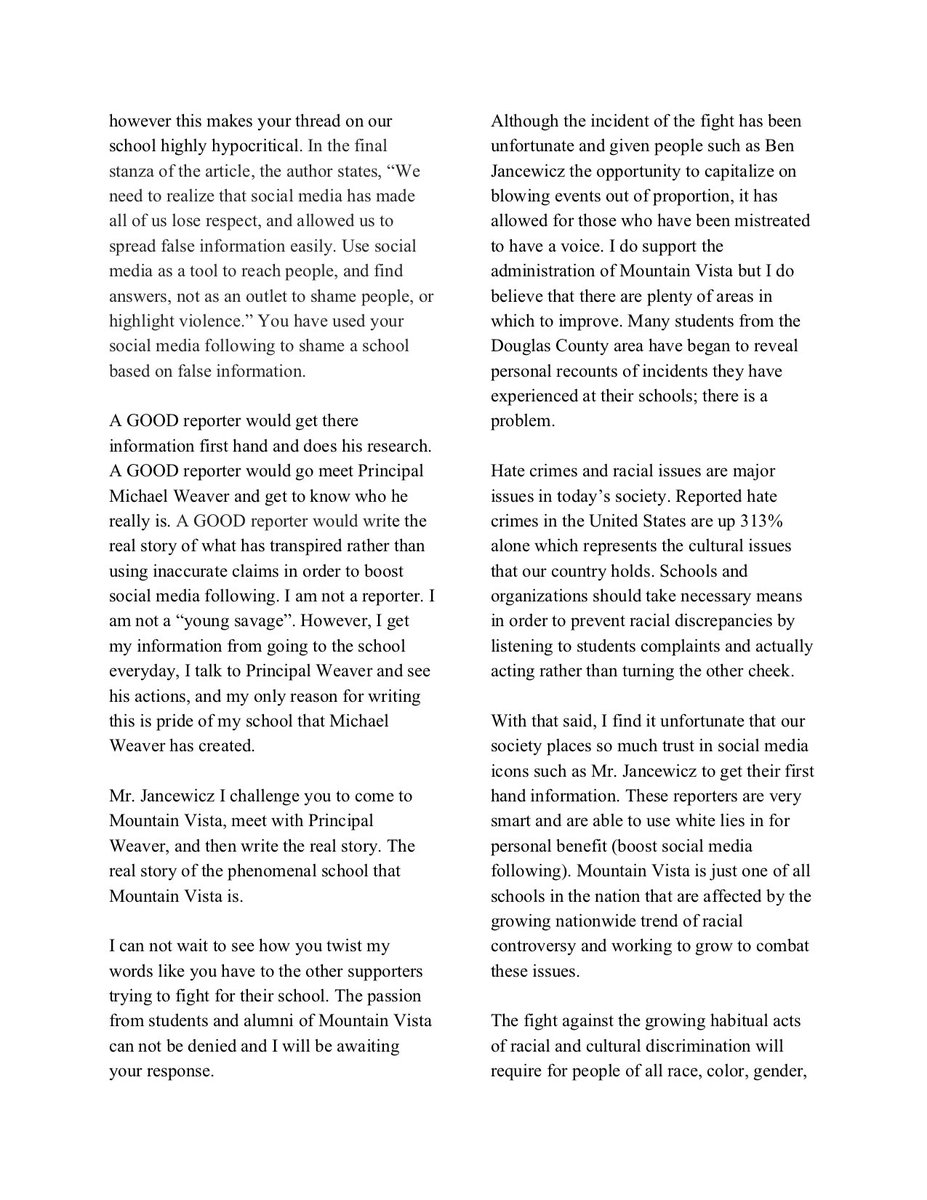 vemmah511's tweet photo. It is unfortunate that social media moguls such as @benjancewicz are able to use social issues for personal benefit attacking @MVHSPrincipalMW and Administration. I encourage all to read my thoughts on the issue in the pictures below.
@thehill @RByrdConsulting @Newsweek @NBC26 https://t.co/mzVkdJLqdG
