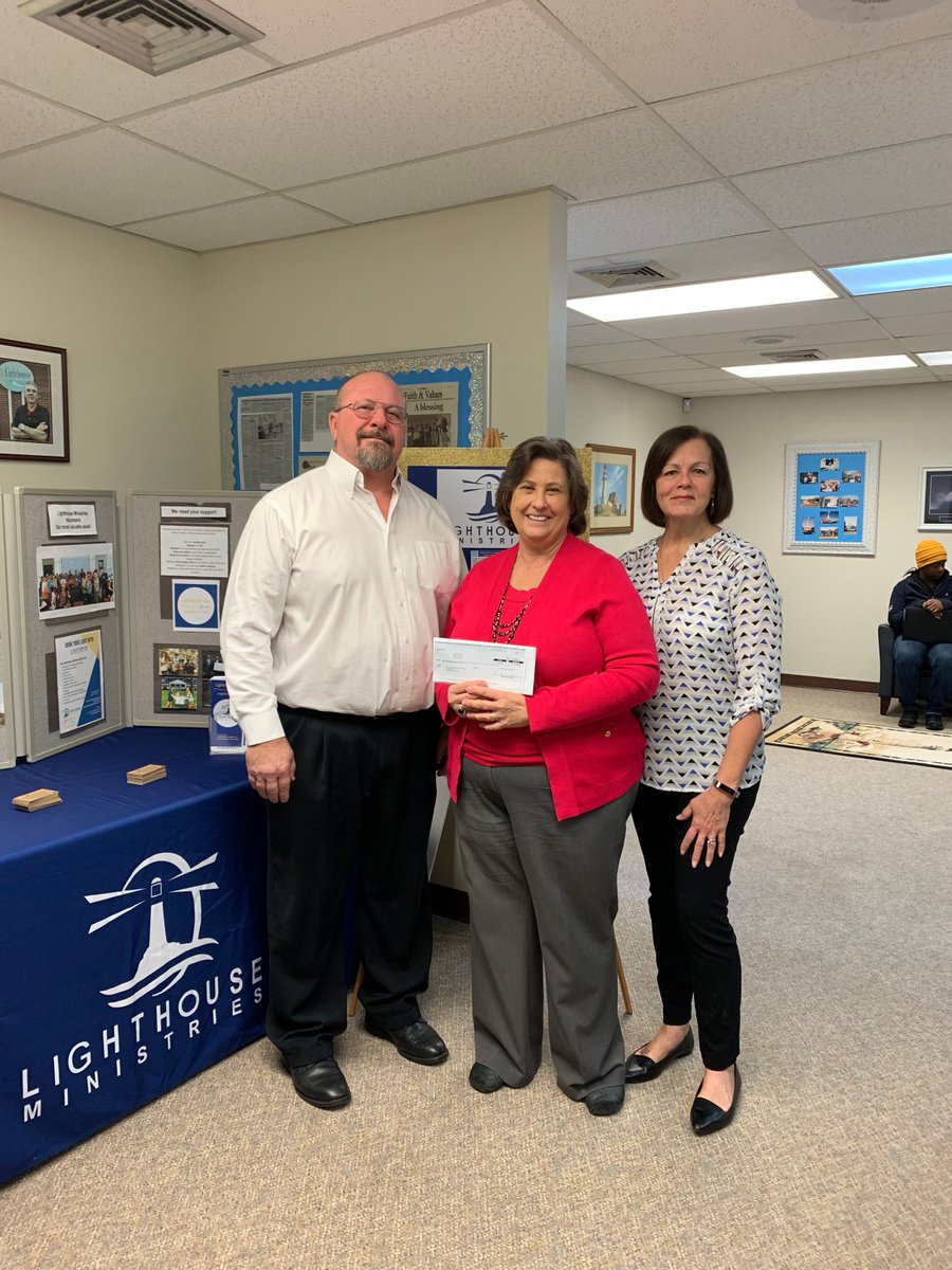 SpherionFlorenc's tweet photo. The owners of the Florence Spherion office, Carla and Steve Vandenberg, had the opportunity to give back to the community with a special contribution to Light House Ministries through Spherion’s Community Giveback Program! #spherioncommunitygiveback https://t.co/8A0PV2JbUi