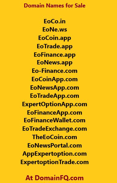 DomainFQ's tweet photo. #theeocoin #eonews #theeogroup #eocoin #eocoinapps #cryptonews #eo
#eofinance #eonews #cryptoinvestor #crypto #cryptoapps #cryptocurrency #eocoinprice #eotrade #expertoption #expertoptionapp #appexpertoption #expertoptiontrade #eocoinapp #eocoin #eonewsportal #eotradeexchange https://t.co/wy5kdPgmcr