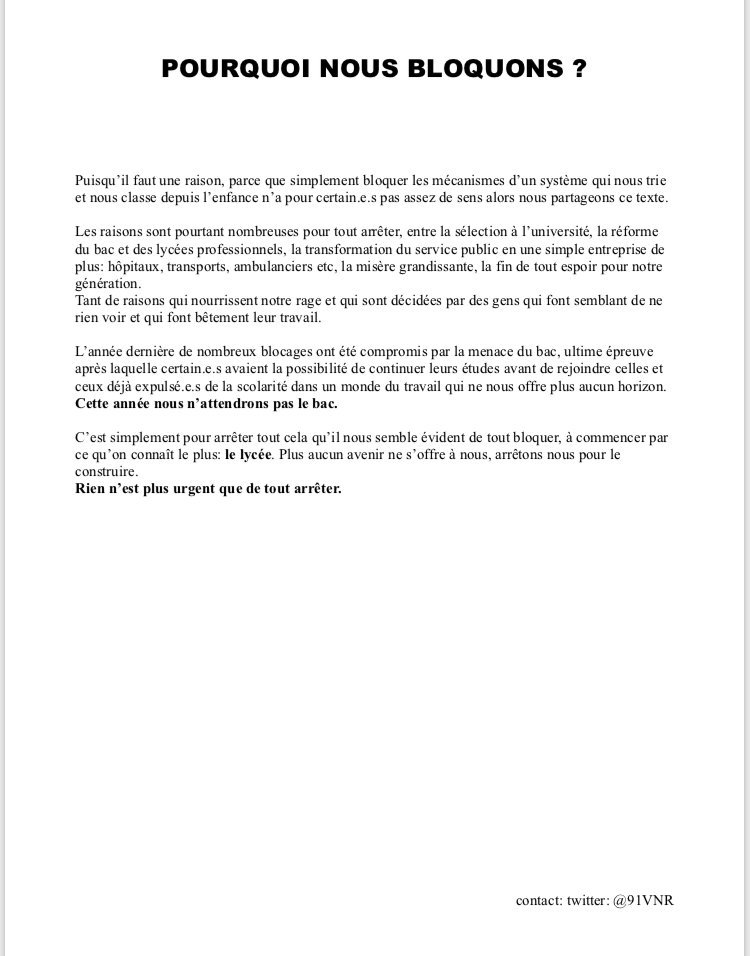 91VNR's tweet photo. Pourquoi nous bloquons ? https://t.co/w7W4HFxGCM