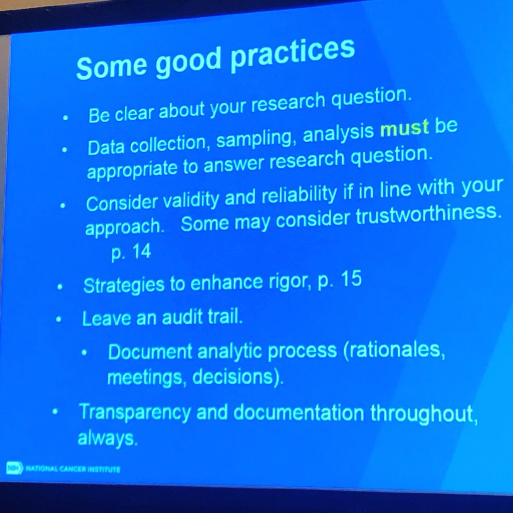 k_westphaln's tweet photo. Strategies to strengthen #DI + #qualitative #research! #MixedMethodsMatter #DI2018 #DISci #QUALRIS @AHRQNews @NIH @AcademyHealth #SuzanneHeurtinRoberts https://t.co/FcRVwB1HOW