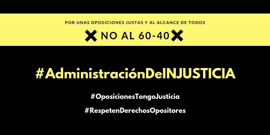 amvegar's tweet photo. Por un proceso sin privilegios, donde el mérito sea APROBAR. 
#OposicionesTongoJusticia
#AdministraciónDeInjusticia
#RespetenDerechosOpositores https://t.co/kNrP7DdkR7