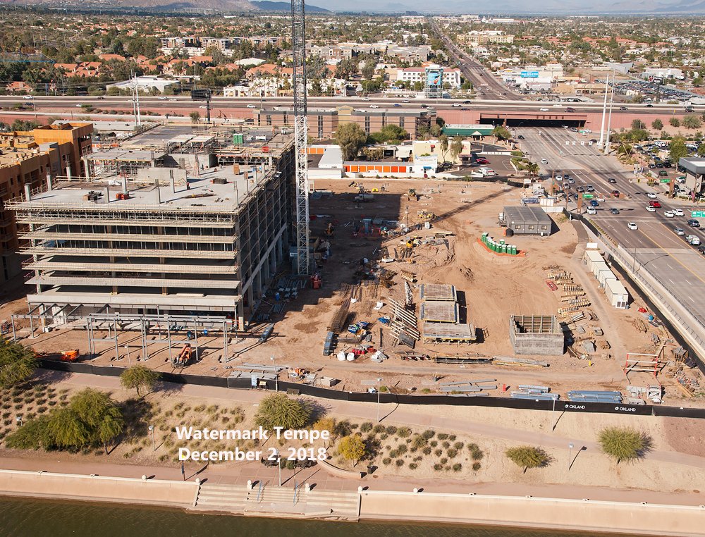 WatermarkTempe's tweet photo. We have officially reached the first rentable floor (9th level) in the 16-story office tower. The 360° views of Tempe @tempetwnlake , the Tempe skyline, and Papago mountain views from this floor are unbelievable! The @WatermarkTempe , an Oasis in the desert. @OklandConst https://t.co/rMr0KTGNnK