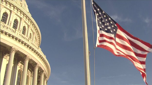 Flags Staff Capitol Cabinet Arrive Rotunda Tribute Pres George