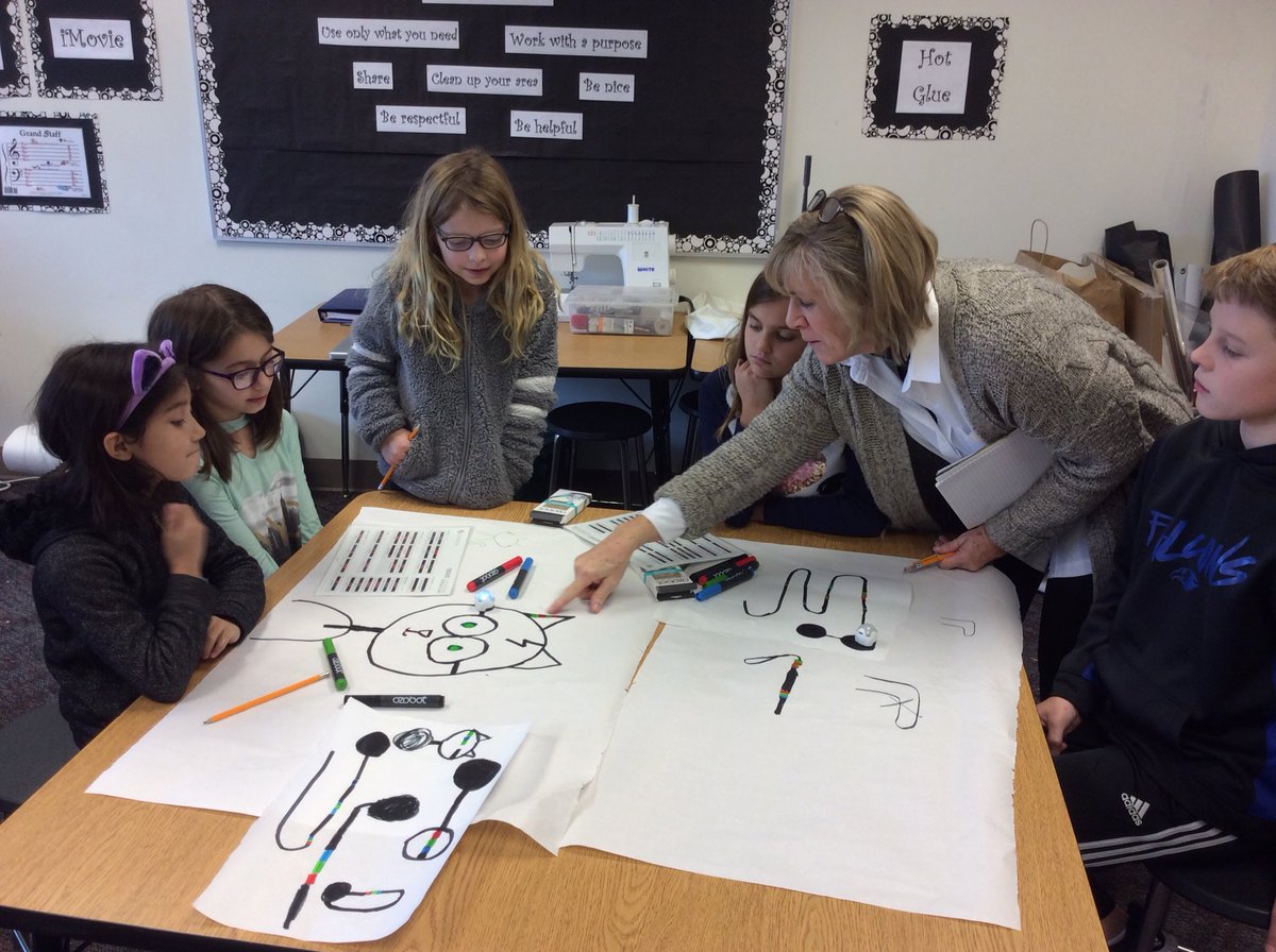 Computer class is learning to code with our new Ozobots from our #BVEF grant.  Thank you, BVEF! #hourofcode2018