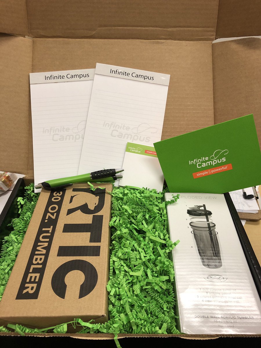 KKruegerMusic's tweet photo. @InfiniteCampus Thanks for the IC swag!!💚 https://t.co/ZIjgoYC3NM