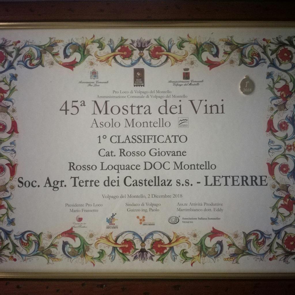 1° classificato #rossoloquace #docmontello #redwine @AsoloMontello #vinileterre