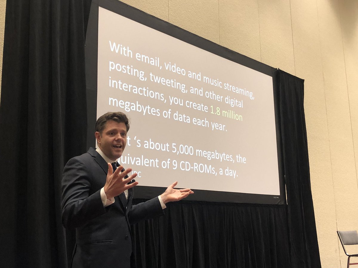 meleaguilbault's tweet image. Listening to @DefTechPat talk #NarrowAI #GeneralAI #Cybersecurity - 44 Trillion Megabytes of data! No wonder my mind is about to explode. 😆#ASAETech18 &amp;amp; #CommunityBrands  #AssnChat #ASAEfdn #ASAEyp #NextGen