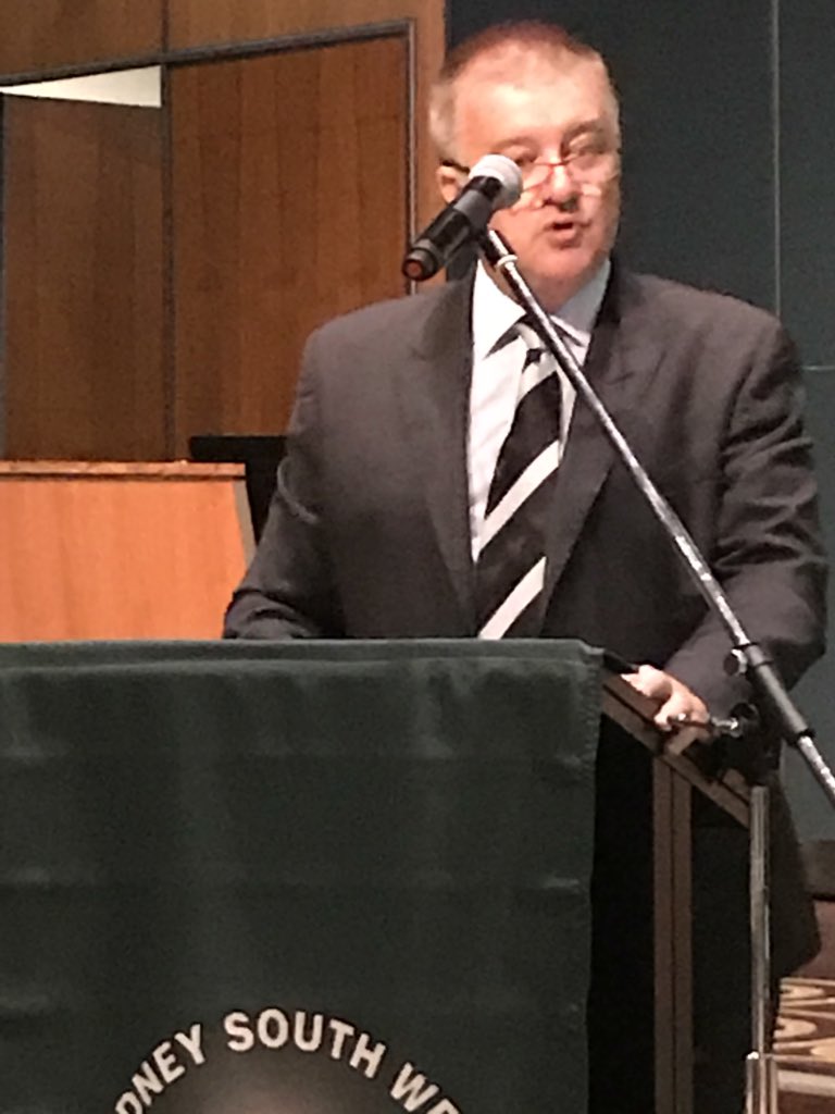 GlenPPatterson's tweet photo. Thank you to Sydney South West Sports Association for the opportunity to deliver the vote of thanks last night.  Congrats Lianne and Jason on life membership.  Well done to Anthony Murphy and the team. Well organized and well run night!! https://t.co/ddPZW1ZI13