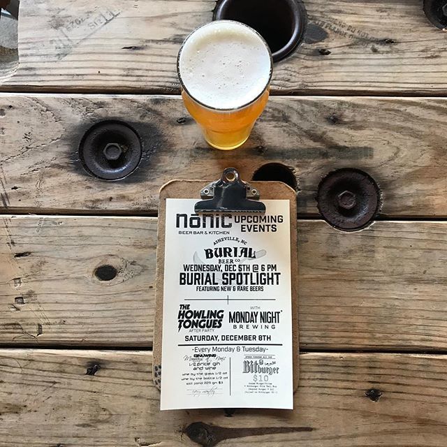NonicBar's tweet photo. We’ve got some good times lined up for you this week! On Wednesday, we have some delicious beers from @burialbeer coming on tap. Come talk beer and hang! On Saturday, we are excited to host the @howlingtongues after party with some awesome @mondaynight b… https://t.co/nJXYVMfaNP https://t.co/BmvhkN7mVI
