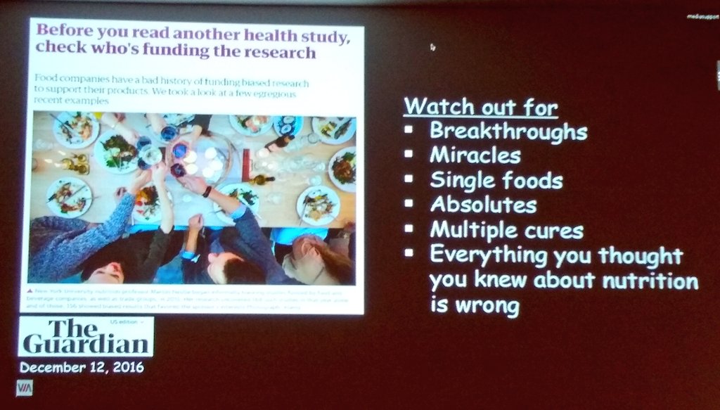 Fraberries's tweet photo. Food companies already shape the food we eat. They should not shape research studies on nutrition. Great presentation on #unsavorytruth by @marionnestle at #NYU https://t.co/6UA6ariGWf