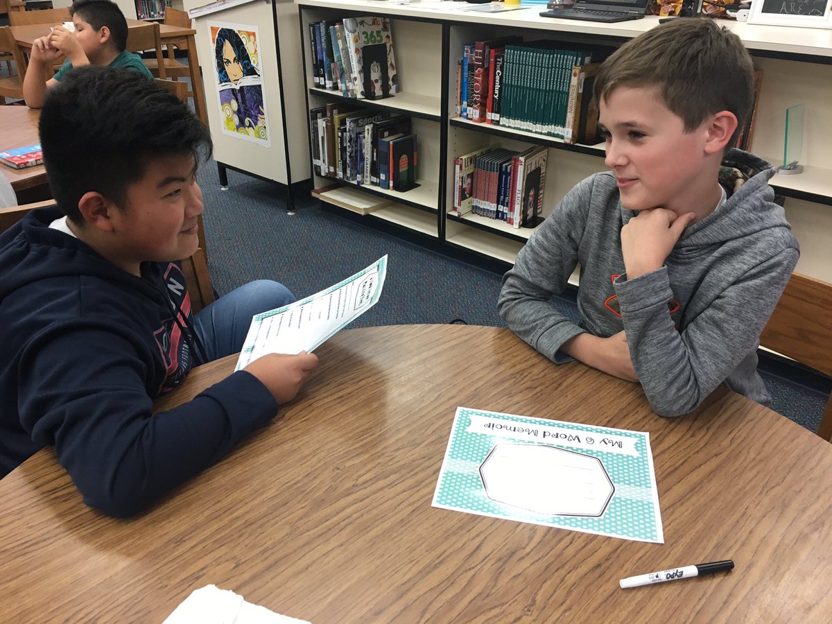 BHMSouthLibrary's tweet photo. Learning about each other while doing a Six Word Memoir. @BarbersHillMSS https://t.co/waOu7RpFei