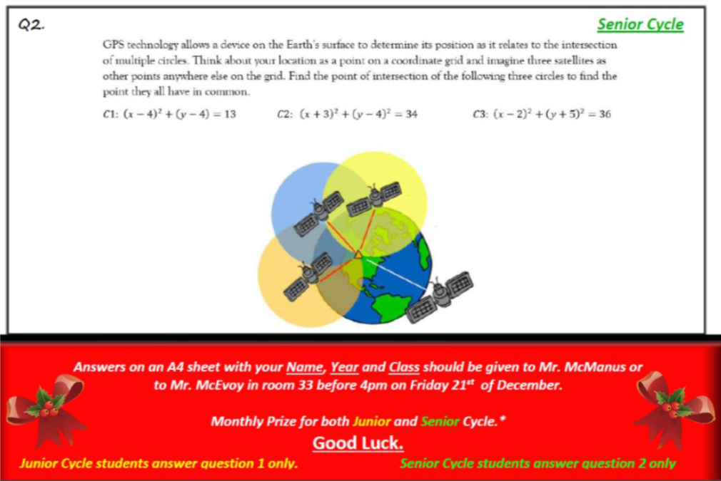 SMESecondary's tweet photo. Our Maths Department's December Problem Solving Challenge. Entries to Mr. McManus or Mr. McEvoy before 4pm on Friday 21th Dec. #STEM #Maths #ProblemSolvingChallenge https://t.co/kiUWFm3cKD