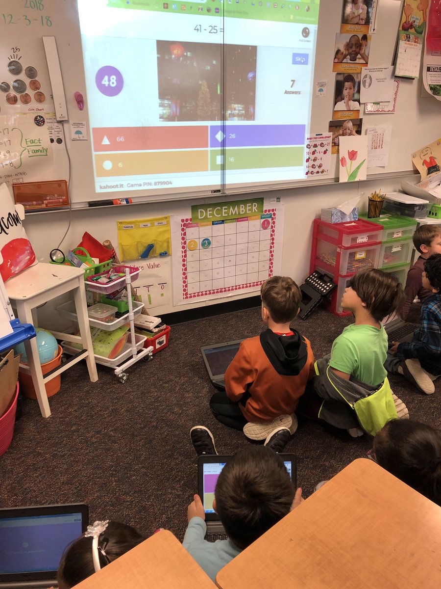 MsJRRISD's tweet photo. Team mode with @GetKahoot this morning! The “team talk” really encourages students to discuss their math thinking before answering. #MsJs2nd #KahootMath https://t.co/OO7lLHnO5l