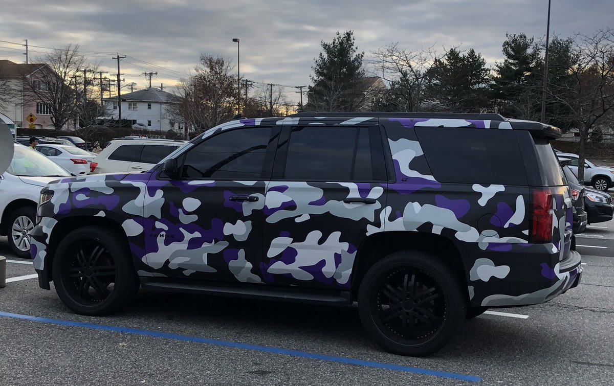 topicm's tweet photo. If one was to register a car like this,  is this considered black, white, gray or purple @NJ_MVC ? 😉
  #cars #auto #camo #camouflage #NJ #Automotive https://t.co/hQgStaFHWr