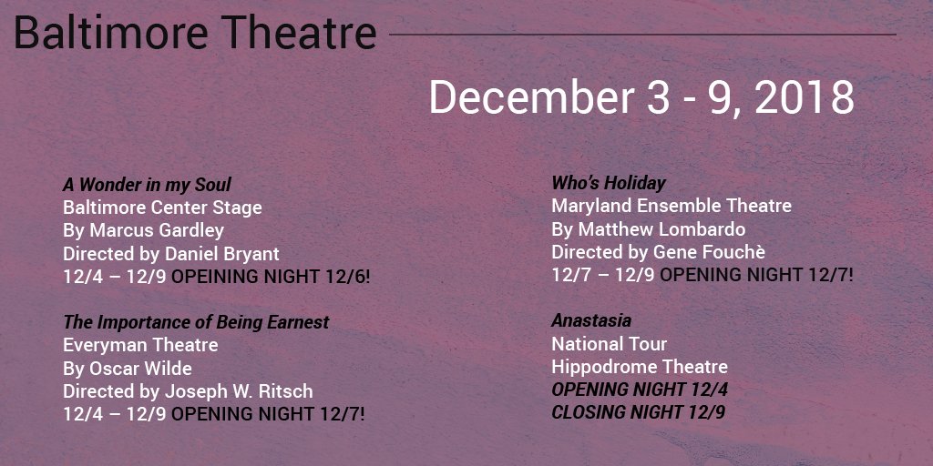 talkshowbiz's tweet photo. It's getting cold here in Baltimore but the show are getting good! Get out and see a show this week! #BmoreTheatre https://t.co/fOiDmSaSXl
