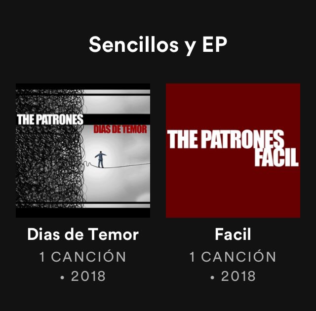 patronesok's tweet photo. Ya están los últimos 2 dos nuevos singles de @thepatrones en @spotify . #Facil y #DiasDeTemor 😀👌 #Spotify #ThePatrones 2018
https://t.co/bhy5jfM8By https://t.co/YSPyVybAqT