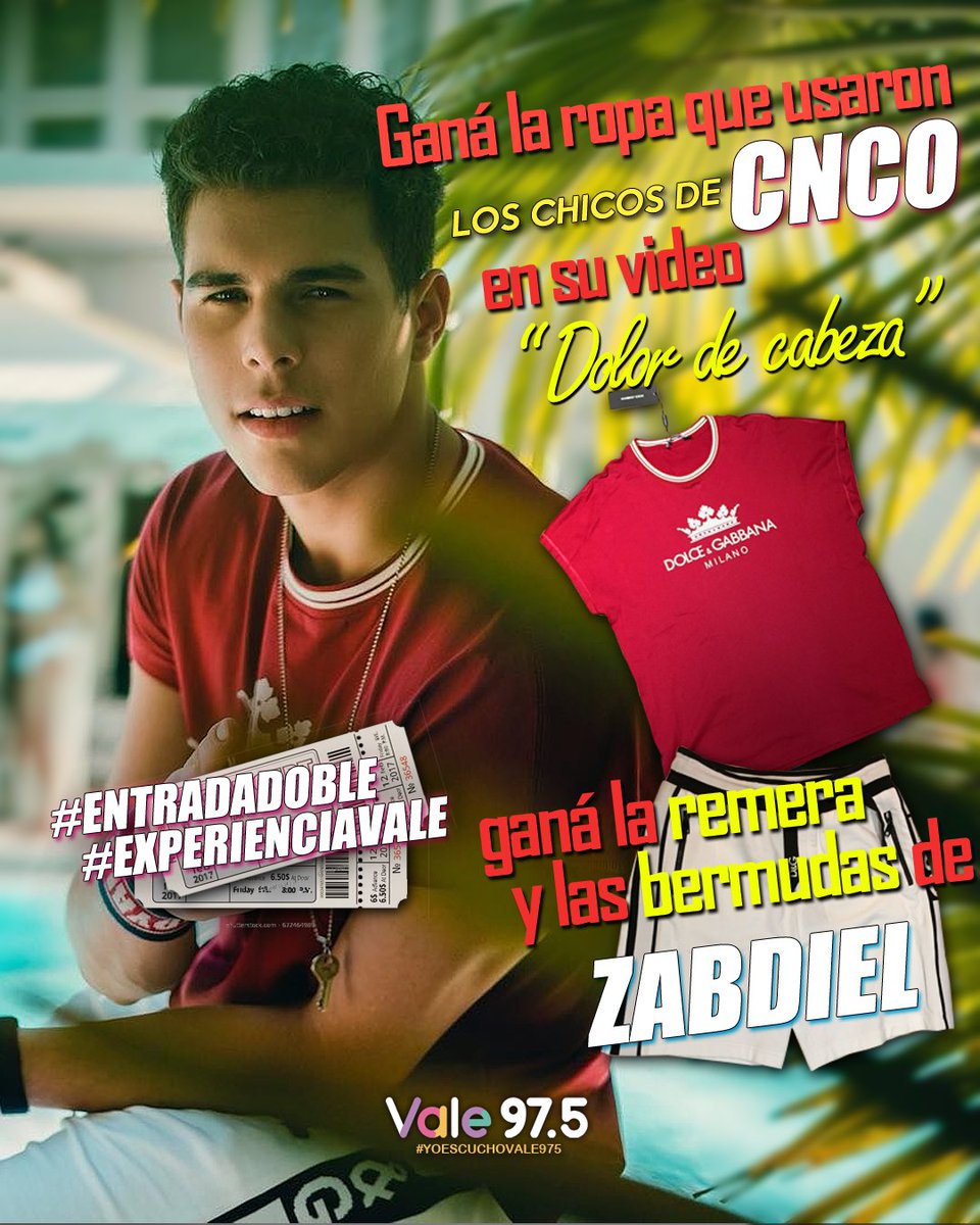 Vale975's tweet photo. 🕖 EN ESTA HORA 🕖
¡¡Ganá tu #EntradaDoble para ver en vivo a @CNCOmusic!! 
⚠️ Poné el logo de Vale 97.5 en tu foto de perfil de Twitter y WhatsApp para poder participar ⚠️
#CNCOesVale975 ♪ https://t.co/CYtmvqCJEg