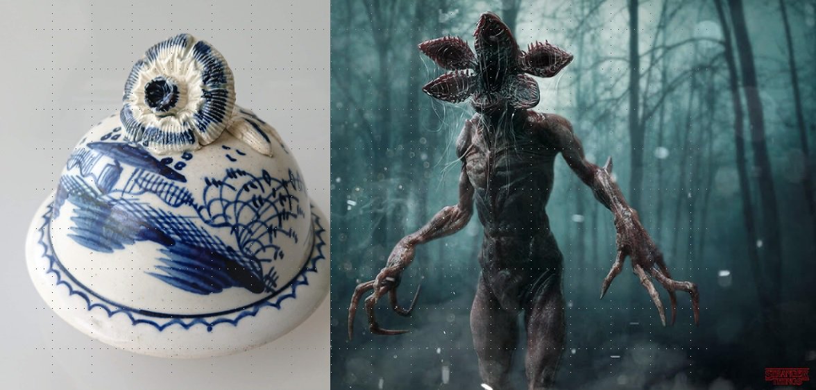 austhistomuseum's tweet image. Did you catch Penny Crook's talk at #TheKnowledgeableObject ? - 'An Afternoon of Ceramics and Stranger Things' Love how children's minds find connections :) 
#OblCoP Chinoiserie / Demogorgon