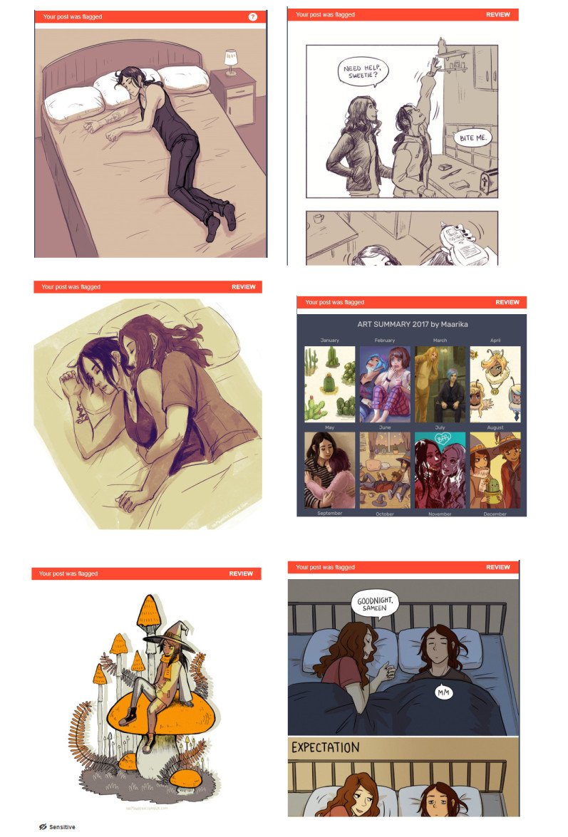 "Sensitive content" according to tumblr dot com 