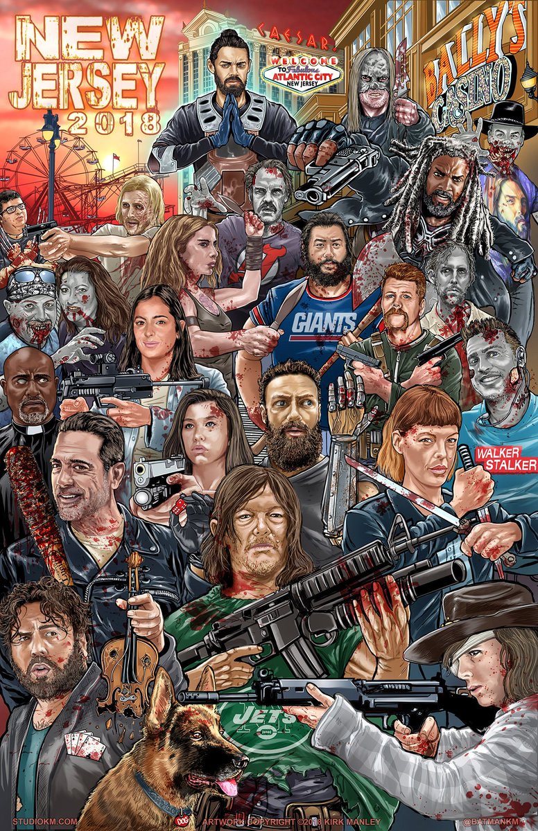 batmankm's tweet photo. Its done and its at print!!! @WalkrStalkrCon #NJ2018 exclusive show tribute art!!! Almost every character that is going to be there this wknd is in it. ( including some that aren't, like DOG LOL!!) Only 200 signed and numbered. Available at my booth, while they last! https://t.co/SBSemPwI0O