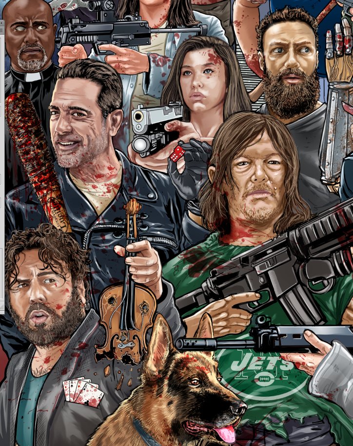 batmankm's tweet photo. Its done and its at print!!! @WalkrStalkrCon #NJ2018 exclusive show tribute art!!! Almost every character that is going to be there this wknd is in it. ( including some that aren't, like DOG LOL!!) Only 200 signed and numbered. Available at my booth, while they last! https://t.co/SBSemPwI0O