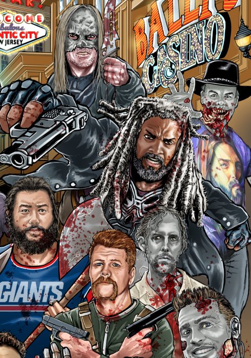 batmankm's tweet photo. Its done and its at print!!! @WalkrStalkrCon #NJ2018 exclusive show tribute art!!! Almost every character that is going to be there this wknd is in it. ( including some that aren't, like DOG LOL!!) Only 200 signed and numbered. Available at my booth, while they last! https://t.co/SBSemPwI0O