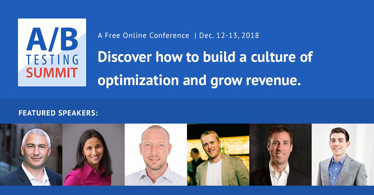 Join over 15 Conversion Rate Optimization experts at this year's fully-online A/B Testing Summit from companies like <a href="/MECLABS/">MECLABS</a> and @conversionxl 
Access your free pass here: bit.ly/2RiZ9K5