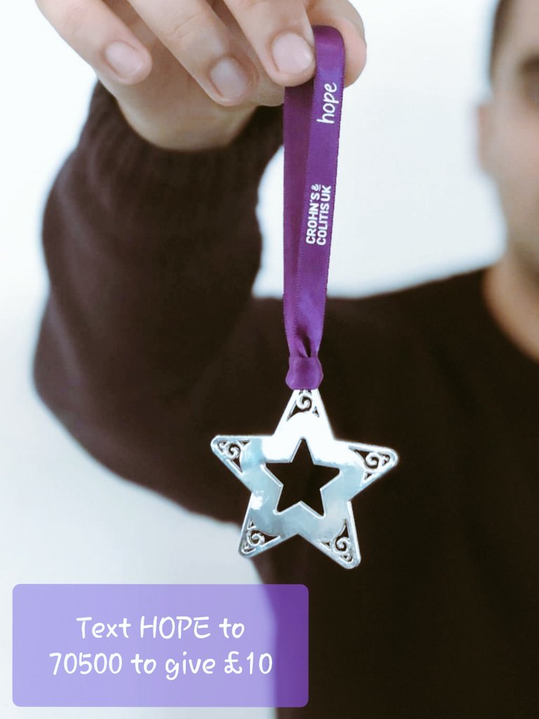 There's currently no cure for #Crohns or #Colitis but research gives us real hope!

Give to Crohn's &amp; Colitis UK Research today and we'll send a Star of #IBDhope as a thank you - it will look perfect on your 🎄

☆ Text HOPE to 70500 to give £10 or via crohnsandcolitis.org.uk/hope