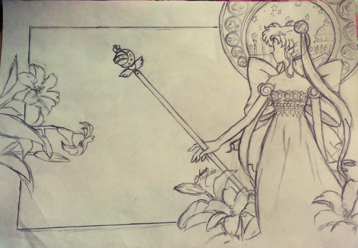 PerikkitoCQueso's tweet photo. Bien, creo que me gusta como quedó uwu Tenía ganas de dibujar la imagen que aparece al final de casa episodio de #SailorMoonCrystal 🌙❤ https://t.co/jsvEJPUckb