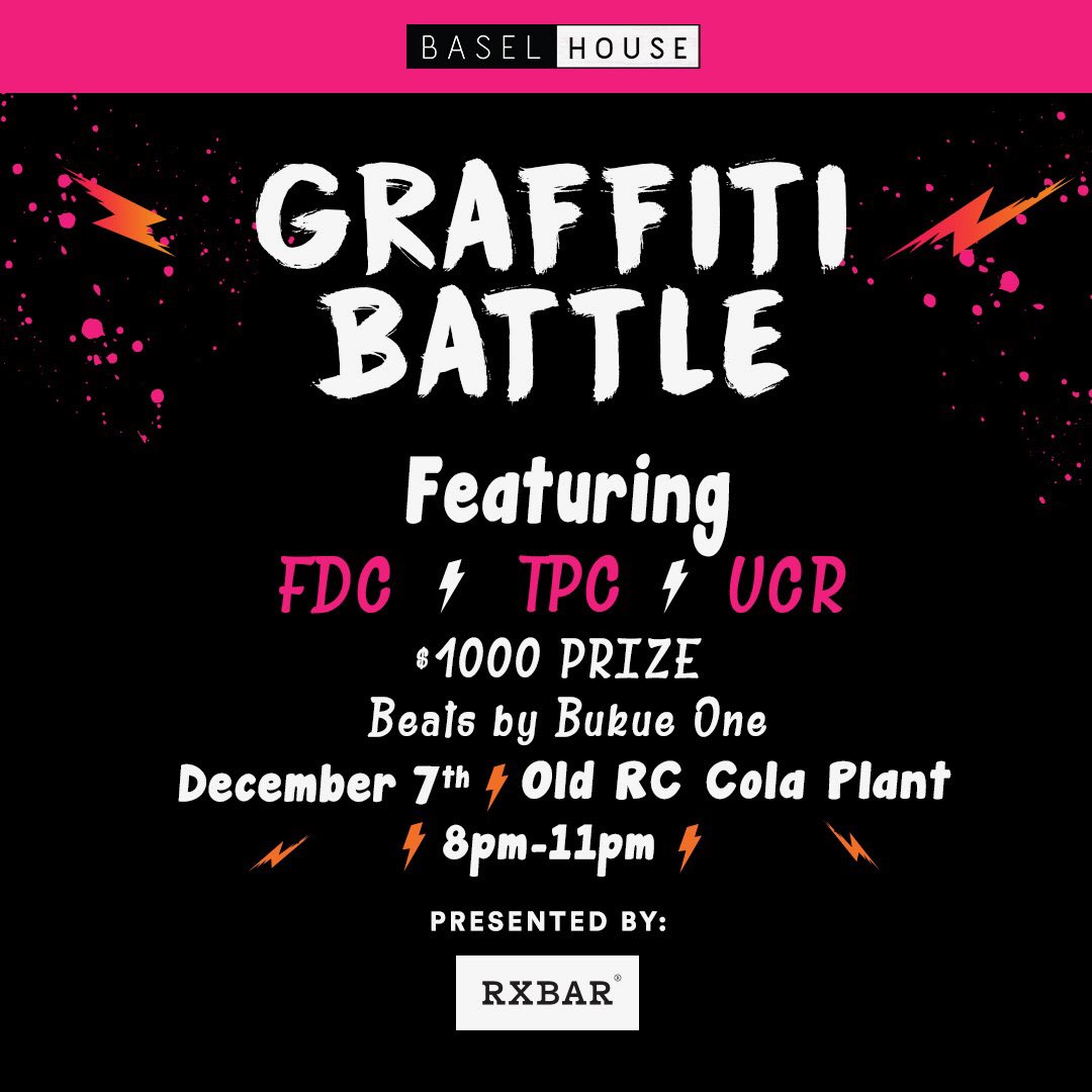 SAMSaysMiami's tweet photo. #Dec7 #ArtBaselMiami #BaselHouse #Graffiti Battle presented by @RXBAR @BaselHouseMiami #MiamiArtWeek #Basel2018 https://t.co/wWPbEXwph0