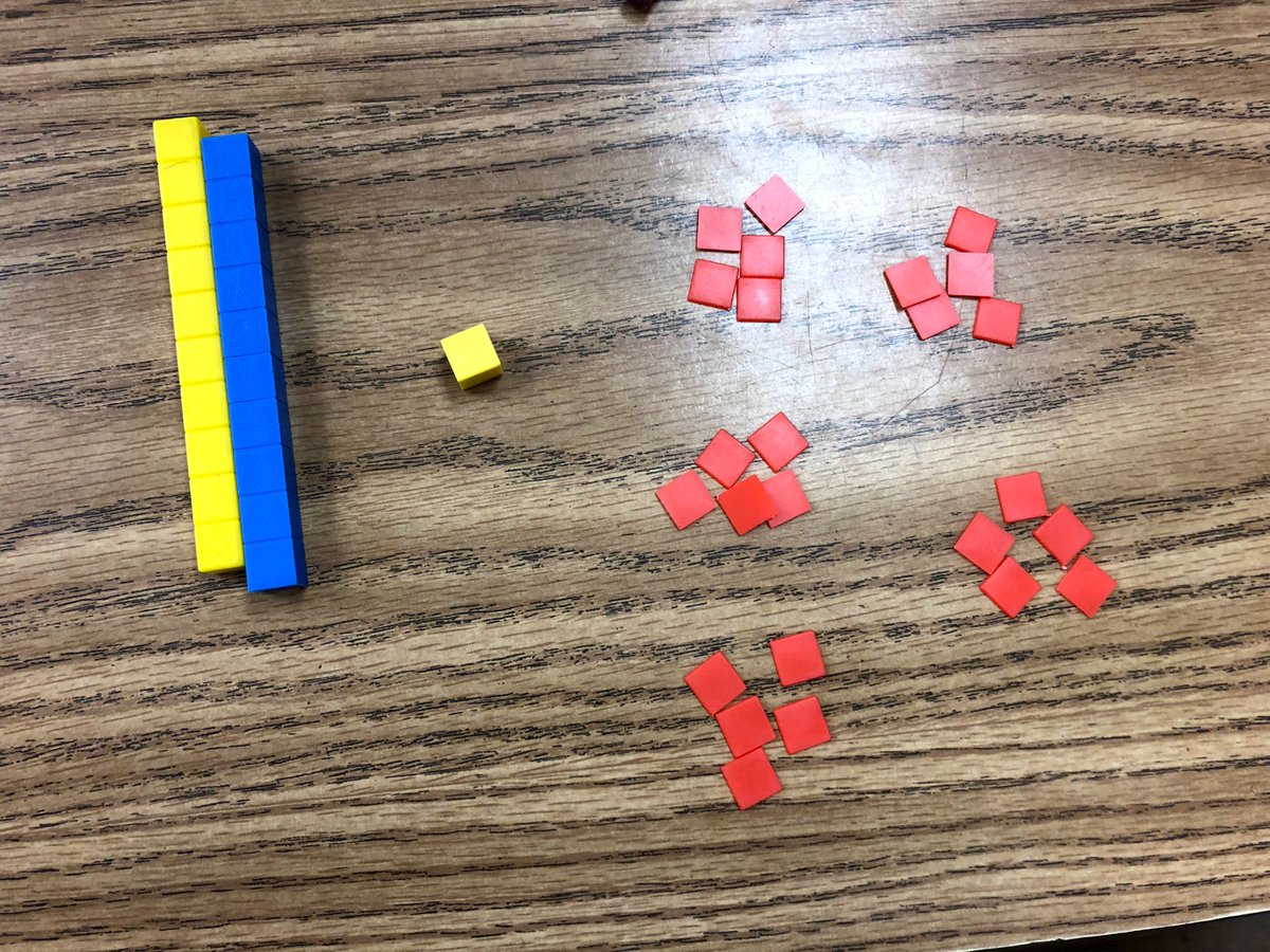 tracyjoproffitt's tweet photo. Each of these students was modeling the same number.....can you tell what it was?  The flat was one today.  #mtbos #ReinvestLCS @math6teacher @JHmathematics https://t.co/cay98ZLFUy