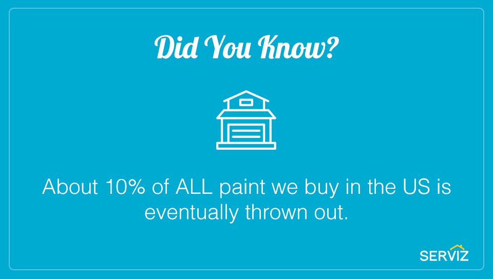 Did you know? About 10% of ALL paint we buy in the US is eventually thrown out.