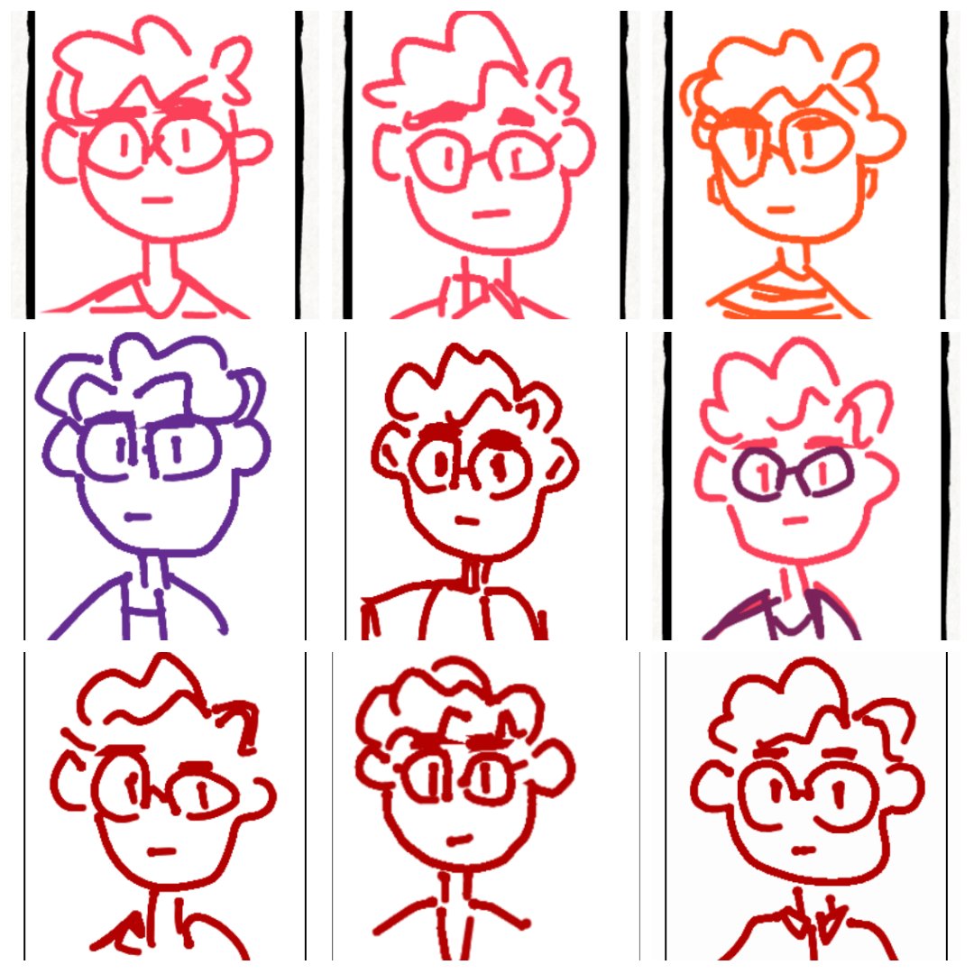 Friends and fam always comment/complain that I draw myself exactly the same every time we play Drawful but tbh I think there's a lot of nuance behind my blank expressions. Plus sometimes I part my hair the wrong way. 